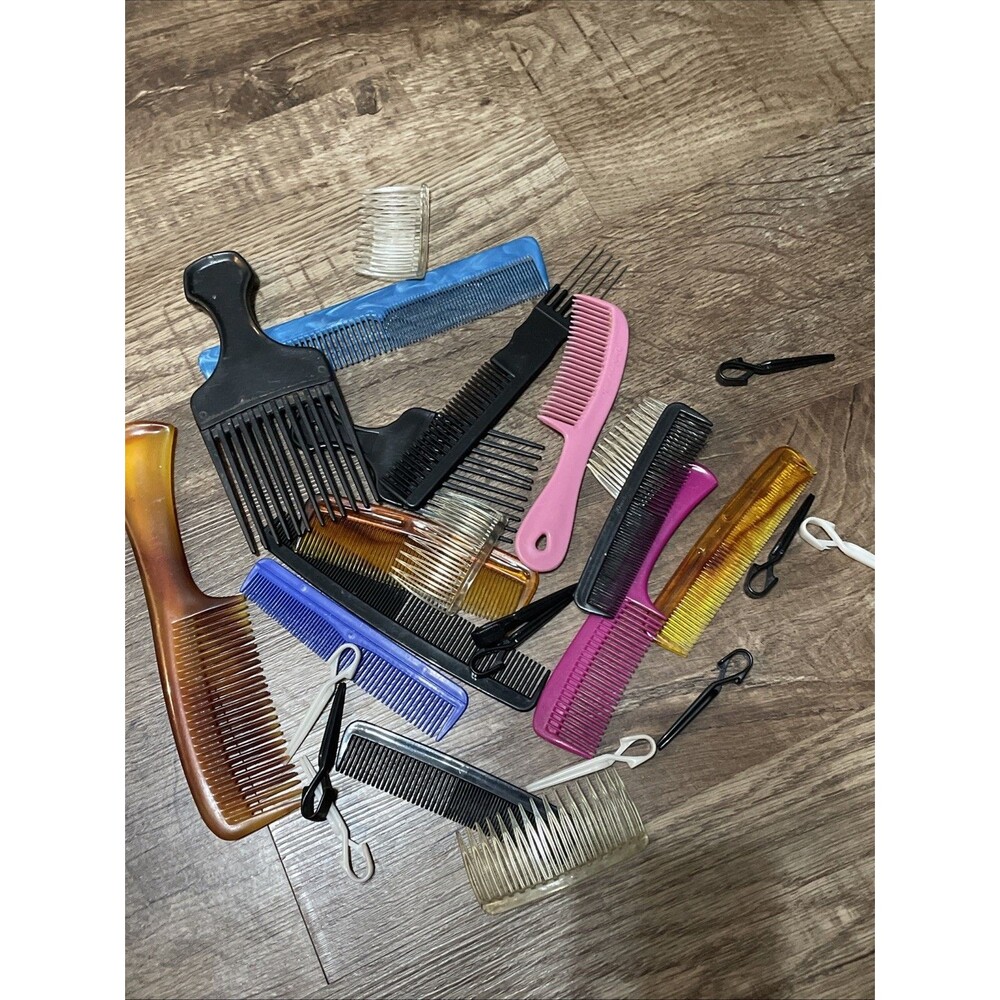 Hair Comb Lot of Goody Ace Unbreakable Retro Vintage 80s  Pick Comb Clips Read